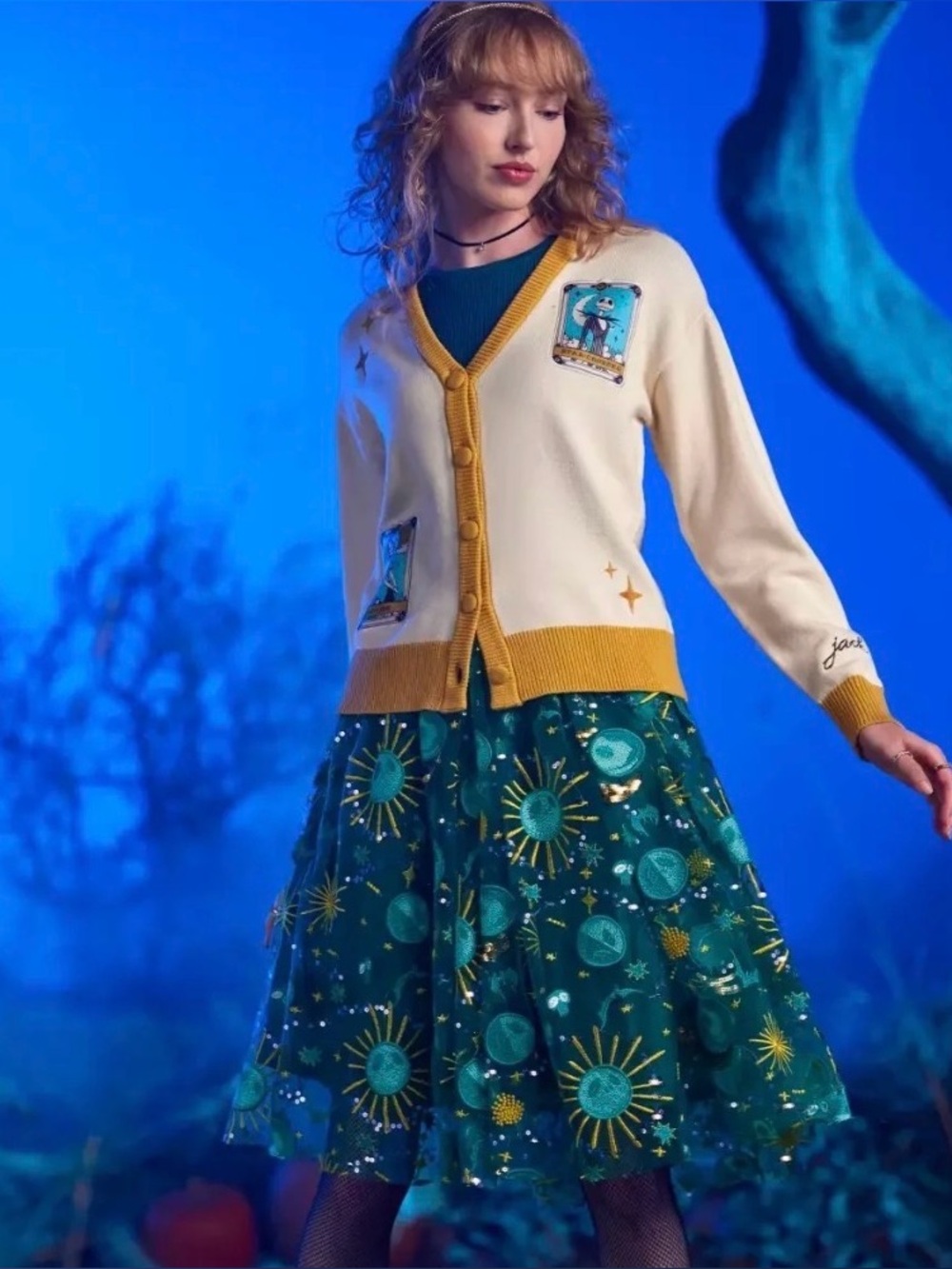 Her Universe Large Nightmare Before Christmas Sequin Tulle Skirt NEW Disney NBC